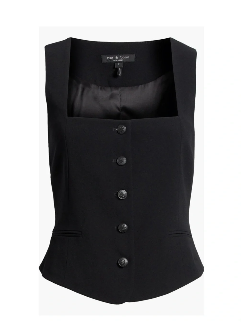 Rag & Bone Mariana Crepe Vest Size 4 $298 Women's Sleeveless Black Size 4 NWT - Picture 1 of 6